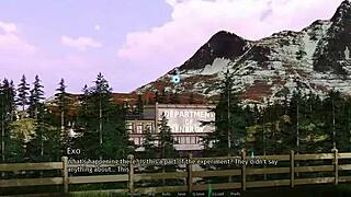 Playing this hentai game with handjob action