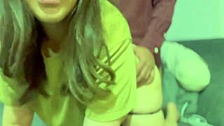 Cute girl with braces moans loudly during creampie