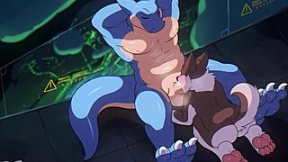 Airlock cartoon with gay furry anal cum action in raw detail