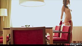 euro babe cums hard using a cucumber for solo play