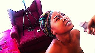 how does nasty gawslee handle that monster black cock with perky tits?