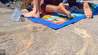 Excited African Couple Enjoys Raw Amateur Sex on Beach