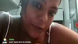 Brazilian BBW teases with huge tits and fat ass on webcam