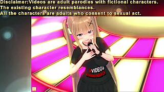 Hatano Kokoro's big tits rubbed in 3D anime.