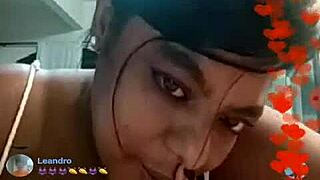 Brazilian BBW teases with huge tits and fat ass on webcam