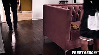 Immigrant Maid Aryana Amatista Punished with Rough Kitchen Sex