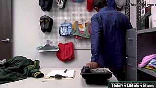 Shoplifter Emma Starletto Caught and Dealt with by Pervy Older Guard.