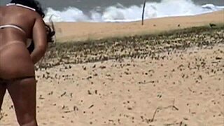 African Woman Shows Pussy on Porto Seguro Beach