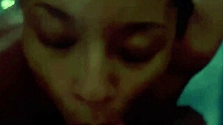 At Motel Pool, Sexy Black Woman Gives Intense Blowjob