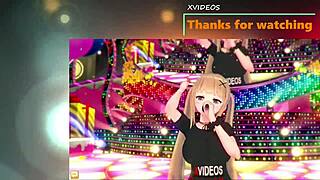 Hatano Kokoro's big tits rubbed in 3D anime.