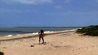 African Woman Shows Pussy on Porto Seguro Beach