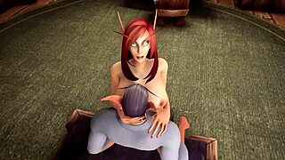 Hot elf milf redhead rides hard!