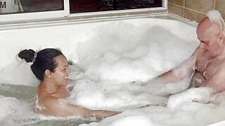 i peep on neighbors bathing with big cocks and asses in jacuzzi