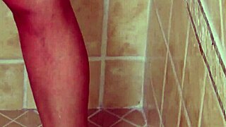 Tiny Brunette Takes a Steamy Hot Shower in Private