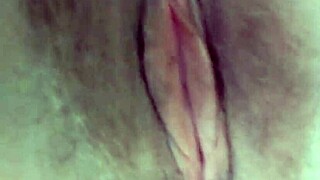 amateur babe fingers her pink pussy closeup till she cums and play big natural tits