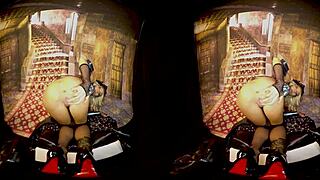 Claudia Mac as a cosplay warrior masturbates with a dildo in 3D VR