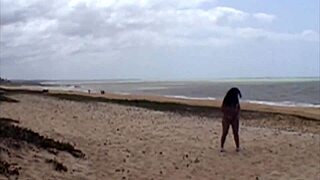 African Woman Shows Pussy on Porto Seguro Beach