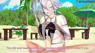 Arlecchino Hard Fucking in Bikini on Beach