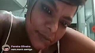 Brazilian BBW teases with huge tits and fat ass on webcam