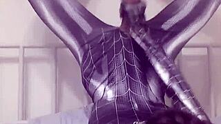 Sexy Gay Teen Strokes Like Spider-Man in Solo Play