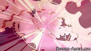 The tattooed goth whore kneels for a hardcore cum facial in this emo scene.