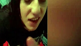 Girlfriend gives deepthroat blowjob with big tits bouncing