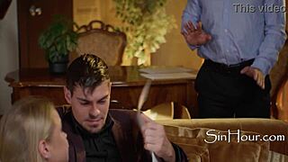 Flexible Secretary Alexa Flexy Gets Double Penetration While Riding Anal.