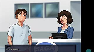 Getting blown by the hot brunette teen in Summertime Saga 36!