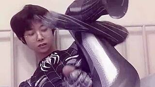 Sexy Gay Teen Strokes Like Spider-Man in Solo Play