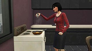 Japonská macecha přistihne nevlastního syna při masturbaci a tvrdě ho šukne