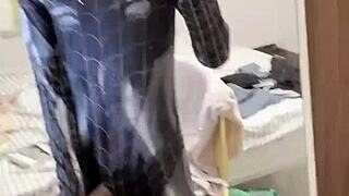Sexy Gay Teen Strokes Like Spider-Man in Solo Play