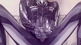 Sexy Gay Teen Strokes Like Spider-Man in Solo Play