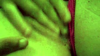 carmen feels the pleasure as she fingers her pussy intensely