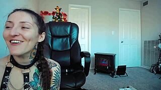 Alternative girl bound tight while fingering herself wild