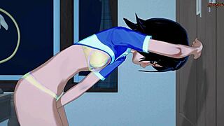 Rukia fingers her tight pussy to intense orgasm in Bleach hentai.