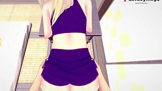 Big tits titsjob and the bouncing effect during titjob and doggystyle fucked sex scenes of Ino Yamanaka