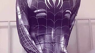 Sexy Gay Teen Strokes Like Spider-Man in Solo Play