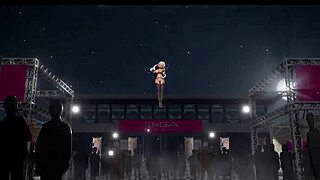 mmd alien mister pink strips dances undresses clothes ripped