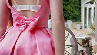 Marie McCray and Kalina Ryu licking outdoors at Girlsway!