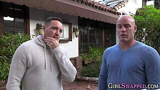 Busty stepdaughter giving a blowjob to that huge dick, wow