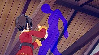 konosuba hentai - megumin handjob with cumshot in her face - japanese asian manga anime game porn