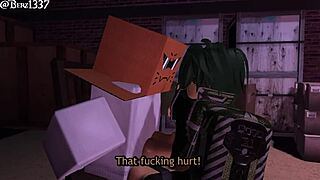 Tied femboy captured for brutal monster cock domination.