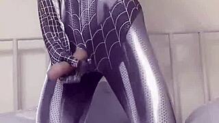Sexy Gay Teen Strokes Like Spider-Man in Solo Play