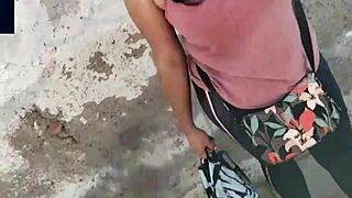 i spot my curvy neighbor on the street and invite her home for intimate photos, focusing on her big ass and tits.