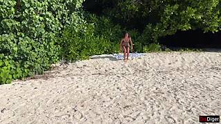 Pissed On Girl Shocked at Public Beach Scene