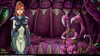 i'm so into this slutcraft game, masturbating to the redhead whore's big nipples and cum