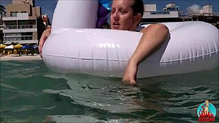 my husband, my unicorn, and me in erotic public beach play