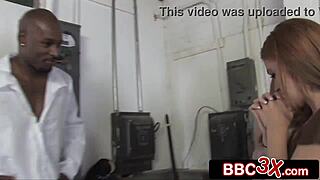 Ever seen two hot college redheads double-team a janitor's big black cock?