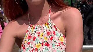 Full scene of busty redhead teen Lacy Lennon getting her ginger pussy drilled outdoors