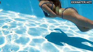 blonde babe ivi rein dives underwater naturally